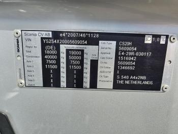 S540 4x2 / PARKING COOLER / 2 TANKS / FULL AIR